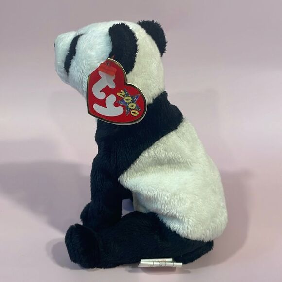 China the Panda (RETIRED) 2000 Ty Original Beanie Baby 9” long EUC NWT - Picture 2 of 9